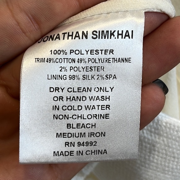 Jonathan Simkhai Womens White Ecru Cut Out Fringe Fitted Skirt SIZE 6 - Picture 4 of 5